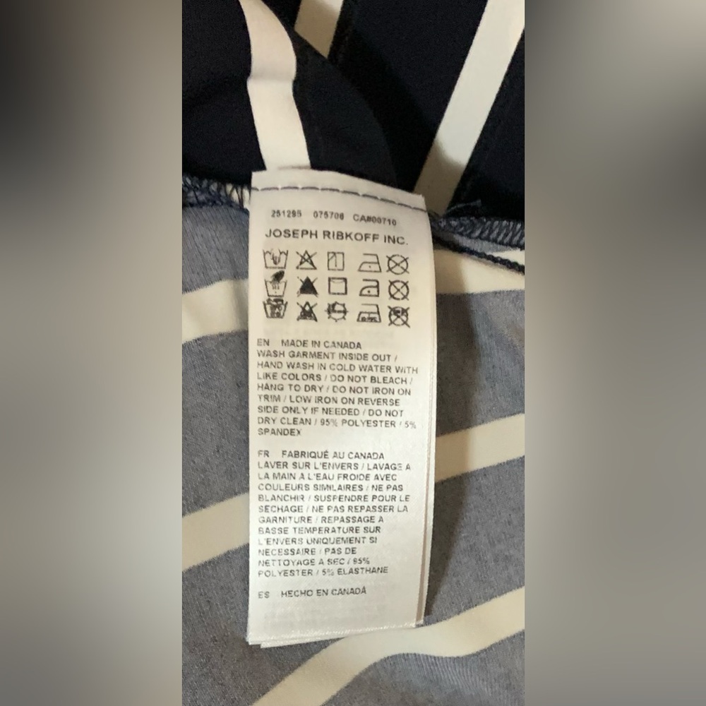 NEW 🇨🇦 Joseph Ribkoff Navy and White Striped Midi Dress - Picture 2 of 9